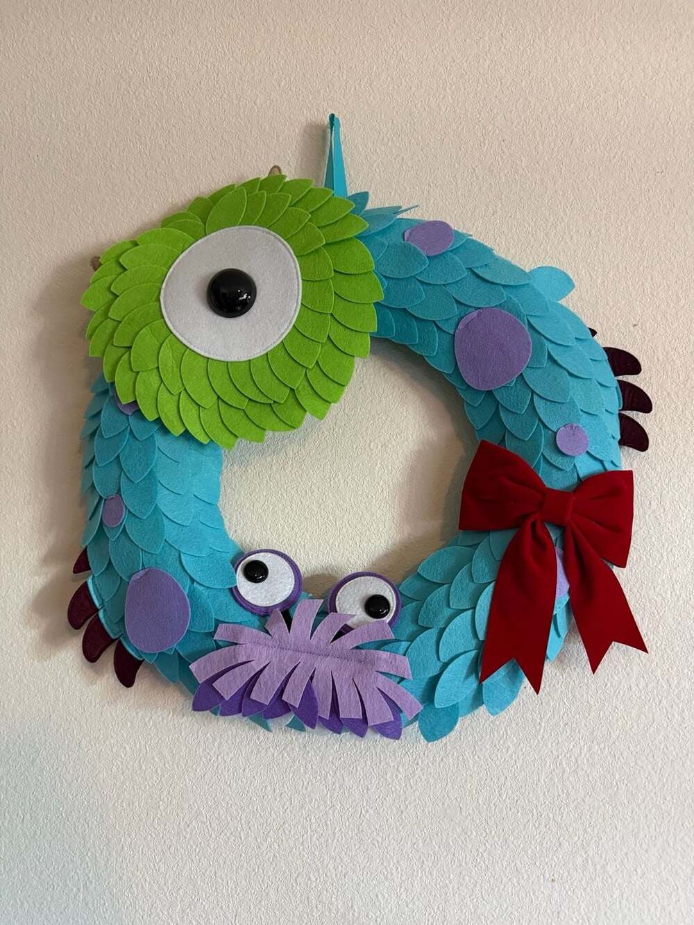 Disney Pixar Monsters, Inc. Christmas Holiday Decorative Door Wreath Sulley Mike
